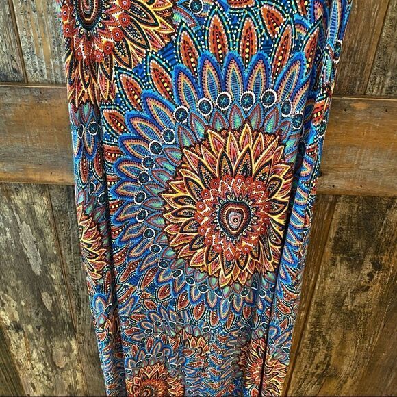 GRECERELLE Sz S NWT Blue Orange BALI Casual Maxi Beach Cover Up Relaxed Dress - Picture 13 of 13